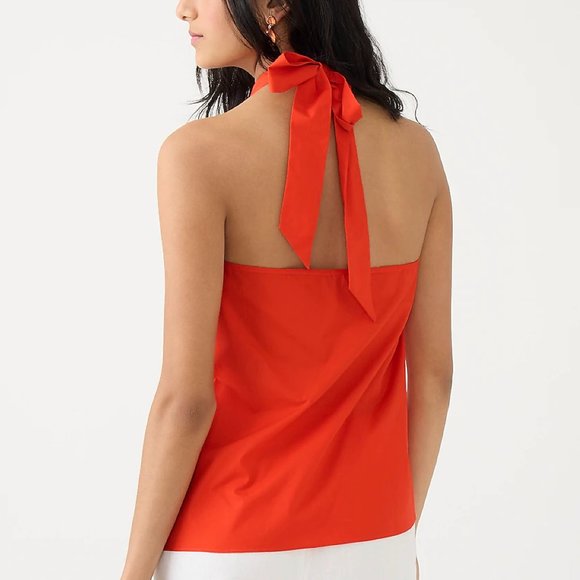 NWT J Crew Organic Cotton Poplin Halter Top - Picture 2 of 6